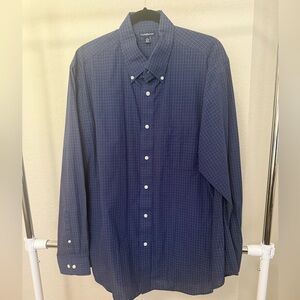 Men's Blue Plaid Button-down Shirt